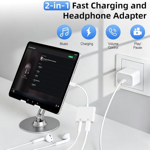 محول سماعة رأس وشاحن USB C إلى 3.5 ملم 2 حزمة من النوع C إلى Aux Jack Dongle سلك مع PD شحن سريع لهاتف iPhone 15/16/17 Pro/Max/Plus وiPad وSamsung Galaxy in Kuwait