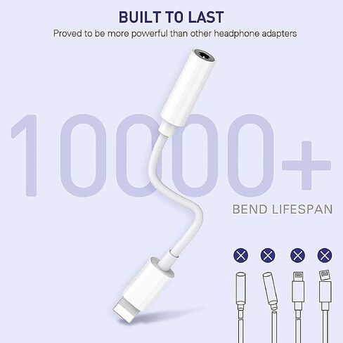 [Apple MFi Certified]2 Pack iPhone Headphone Adapter,Lightning to 3.5 mm Headphone/Earphones Dongle Jack Adapter Audio Aux Cable Converter Compatible with iPhone14 13 12 11 XS XR X 8 7 Support All iOS in Saudi Arabia