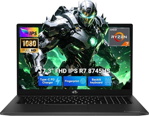 NIMO 17.3" FHD AI-Ready-Laptop, R7 8745HS 8 Cores, 32GB DDR5, 1TB SSD in Kuwait