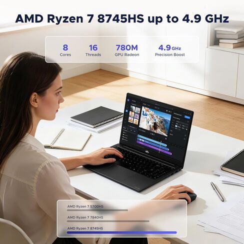 NIMO 17.3" FHD AI-Ready-Laptop, R7 8745HS 8 Cores, 32GB DDR5, 1TB SSD in Kuwait