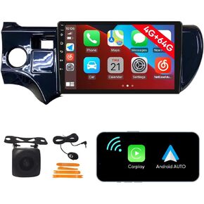 [4G 64G] Android Car Stereo FM Radio Carplay Android Auto 9" Touchscreen Headunit Media Player with Backup Camera for Toyota Prius C 2012-2014 UV Black LHD in Saudi Arabia
