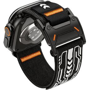 WINGLE Magnetic Nylon Band for Apple Watch Ultra Band Ultra 4/3/2/1 49mm 46mm 45mm 44mm 42mm, Wide Rugged Nylon Sport Loop with Magnetic Fidlock Buckle for Men iWatch Series 12 11 10 9 8 7 6 5 4 SE in Saudi Arabia