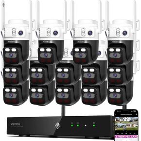 XMARTO 6MP Tri-Lens PTZ WiFi6 Security Camera System, 14-Cam 16CH 4K NVR in Saudi Arabia