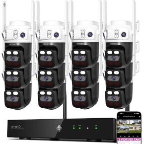 XMARTO 6MP Tri-Lens PTZ WiFi6 Security Camera System, 12-Cam 16CH 4K NVR in Saudi Arabia