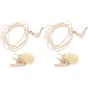 2pcs Portable Clip on Microphone with 3.5mm Right Angle Jack for Tablets and Computers, Universal Compatibility Lavalier Mic for Interview and On-the-go Recording in Kuwait