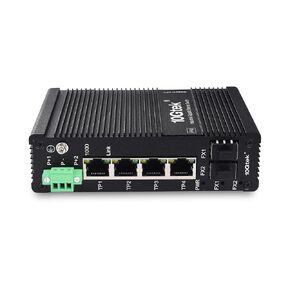 10Gtek Industrial IP40, 6-Port Gigabit Ethernet Switch (w/20-km SFP transceiver), G0204i, DIN-Rail Mount (Power Supply is not Included) in Kuwait
