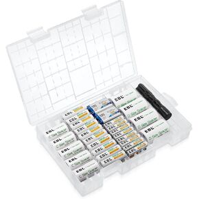 EBL Rechargeable Batteries Combo 47Pcs with Battery Organizer Storage Box in Saudi Arabia