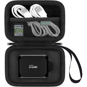 Hard Case for Crucial X10 / X9 / X10 Pro / X9 Pro Portable SSD 1TB 2TB 4TB 6TB 8TB External Solid State Drive SSD, Travel Case Protective Cover Storage Bag (Case Only), Black in Saudi Arabia