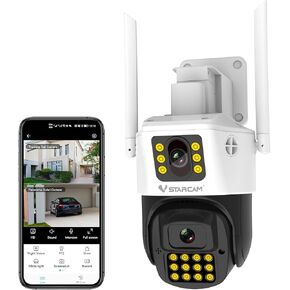VSTARCAM Outdoor Security Dual Lens Camera, 3MP Home Security Camera, Motion Detection, Auto Tracking, Two-Way Talk, 360 WiFi Camera,PTZ Security Camera 004 in Saudi Arabia