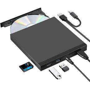 ROOFULL External CD DVD Drive with 4 USB Ports & 2 SD/TF Card Slot (8 in 1) in Saudi Arabia