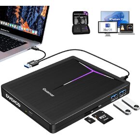 Guamar External DVD Drive for Laptop Mac Slim USB C CD Burner in Kuwait