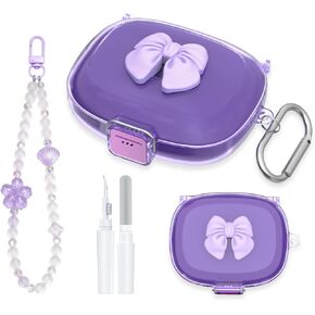 [Secure Lock] TUDIOW Bow Case Cover for JBL Endurance Peak 4, Clear Purple in Saudi Arabia