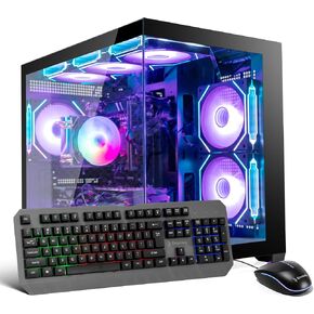 Gaming PC Desktop – Ryzen 7 5800X up to 4.7GHz, GeForce RTX 2080 8GB GDDR6, 16GB DDR4 RAM, 1TB NVMe SSD, WiFi 6 & BT 5.4, 9× ARGB Fans, 650W PSU, WIN11, RGB Keyboard & Mouse in Saudi Arabia