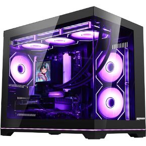 Superview Prebuilt AI Gaming PC Desktop Computer, AMD Ryzen 7 9700X 8-Core 3.9GHz, RTX 5060 8GB,32GB DDR5 RAM,1TB PCIe +1TB SATA SSD, 850W PSU, ARGB APP Controlled Fans, Win 11, Mouse & Keyboard, Pink in Saudi Arabia