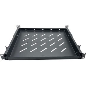 19" 1U Rack Mount High-Load Capacity Equipment Shelf - Black in Saudi Arabia