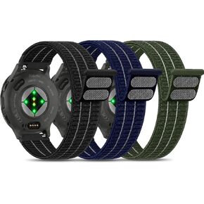 Bolesi Watch Bands Compatible with Garmin Forerunner 265/255 46mm,Venu 3/2/Venu 4 45mm,3 Pack 22mm Hook and Loop Soft Nylon Sport Replacement Strap for Garmin Vivoactive 4 45mm Women Men in Saudi Arabia