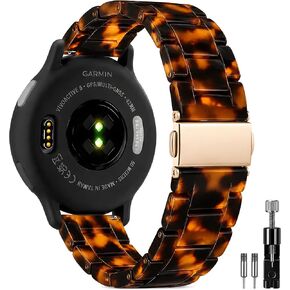 Resin Watch Band Compatible with Garmin Vivoactive 5 Band, 20mm Quick Release Lightweight Wristband Strap with Stainless Steel Buckle for Garmin Vivoactive 6/3/Forerunner 245/165/55/570 42mm/645 in Saudi Arabia