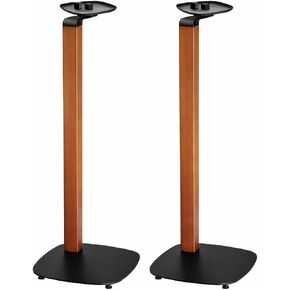 ynVISION.DESIGN Wood and Metal Speaker Stands, Pair, Black and Walnut in Saudi Arabia