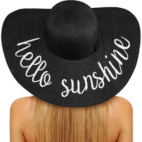 Floppy Beach Sun Hats for Women, Wide Brim Summer Straw Hat Black in Saudi Arabia
