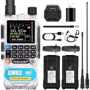 راديو TIDRADIO TD-H3 GMRS طويل المدى، راديو استقبال متعدد الموجات ثنائي الاتجاه، برمجة وشحن USB-C، بطارية 2500 مللي أمبير، استقبال AM/FM، NOAA VOX SCAN، جهاز اتصال لاسلكي مع سماعة أذن وهوائي 771 in Kuwait