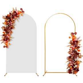 7.2 FT Wedding Arch Backdrop Stand and Arch Cover, Wedding Arch Stand with Black Cover Set for Birthday Party Wedding Ceremony Bridal Baby Shower Event Decor in Saudi Arabia