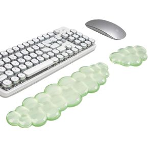 Cloud-Shaped Gel Wrist Rest Set, Transparent Silicone with PU Base, Keyboard and Mouse Pad Support (Light Blue) in Saudi Arabia