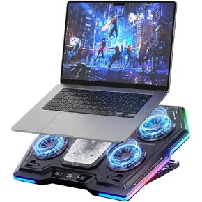 D13 13-17.8" Laptop Cooling Pad, 6 Quiet Cooler Fans, RGB, Black in Saudi Arabia