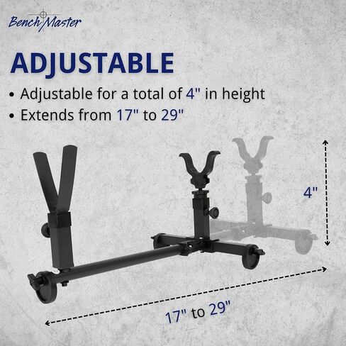 BenchMaster Perfect Shot Shooting Rest | Ambidextrous All Metal Rifle & Shotgun Shooting Rest for Outdoor Shooting Range | Bench Rest for Shooting | BMPSSR , Black , 3.40 x 19.50 x 5.60 in in Saudi Arabia