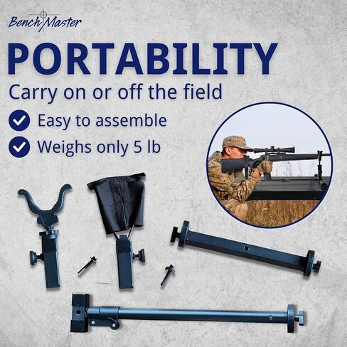 BenchMaster Perfect Shot Shooting Rest | Ambidextrous All Metal Rifle & Shotgun Shooting Rest for Outdoor Shooting Range | Bench Rest for Shooting | BMPSSR , Black , 3.40 x 19.50 x 5.60 in in Saudi Arabia