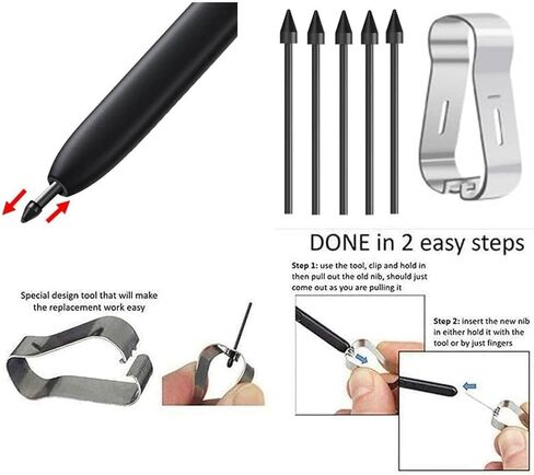 10 PCS Soft Tips/Nibs Replacement for Samsung Galaxy Tab S6/ S7/ S8/ S9/ S10 Ultra, Note10/20, Soft Tips for Galaxy S22/ S23/ S24/ S25 Ultra S Pen (Black*10) in Kuwait