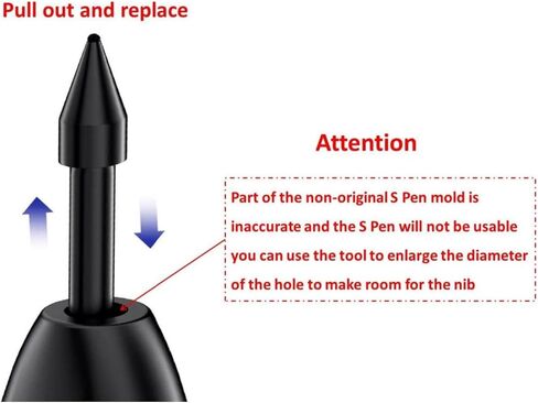 10 PCS Soft Tips/Nibs Replacement for Samsung Galaxy Tab S6/ S7/ S8/ S9/ S10 Ultra, Note10/20, Soft Tips for Galaxy S22/ S23/ S24/ S25 Ultra S Pen (Black*10) in Kuwait