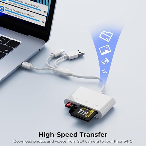 xD Card Reader, 3 in 1 SD/TF/XD Card Adapter in Saudi Arabia