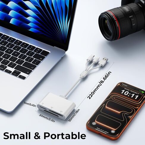 xD Card Reader, 3 in 1 SD/TF/XD Card Adapter in Saudi Arabia