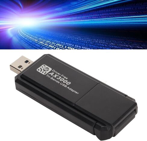 USB Adapter for PC, 4G 5G 6G Tri Band 6E High Speed Network Card Adapter, Portable Compact Network Card Suitable for 10 11 System in Kuwait