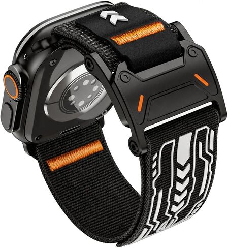 WINGLE Magnetic Nylon Band for Apple Watch Ultra Band Ultra 4/3/2/1 49mm 46mm 45mm 44mm 42mm, Wide Rugged Nylon Sport Loop with Magnetic Fidlock Buckle for Men iWatch Series 12 11 10 9 8 7 6 5 4 SE in Saudi Arabia