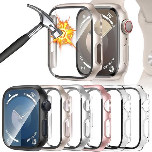 [6 Pack] Case for Apple Watch SE Series 6/5/4 44mm Screen Protector in Saudi Arabia