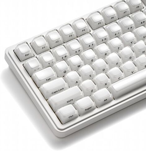 XVX Black Jelly Keycaps with Glitter, Starry Keycaps ABS+PC MDA Profile 122-Key Side Printed Keycap Set Compatible with 61/63/68/84/87/100/104/108 ANSI Layout MX Switches Mechanical Keyboard in Saudi Arabia