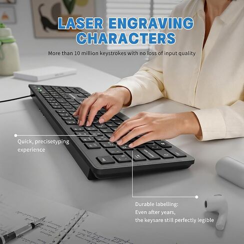 French AZERTY Keyboard Wired USB for Computer Laptop PC in Kuwait