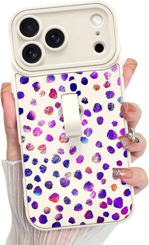 KANGHAR Compatible with iPhone 18 Pro Case Checkered Pattern -Pink Purple in Saudi Arabia