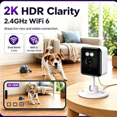 4-Pack Indoor WiFi Security Camera,1440P Quad HD Full-Color Night Vision,AI Human Detection with Alarm,Two-Way Audio,Built-in AP Hotspot for Easy Setup,Compatible withAlexa,Smart App Control in Kuwait