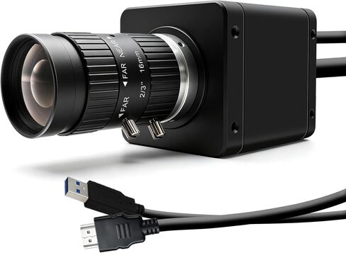 SVPRO 4K 60fps USB 3.0 Camera, USB3.0 & HDMI Dual Output, CS-Mount 16mm Manual Lens, Ultra Wide Angle IMX678 Low Light UVC Webcam for Windows, Linux, MacOS, Android in Kuwait