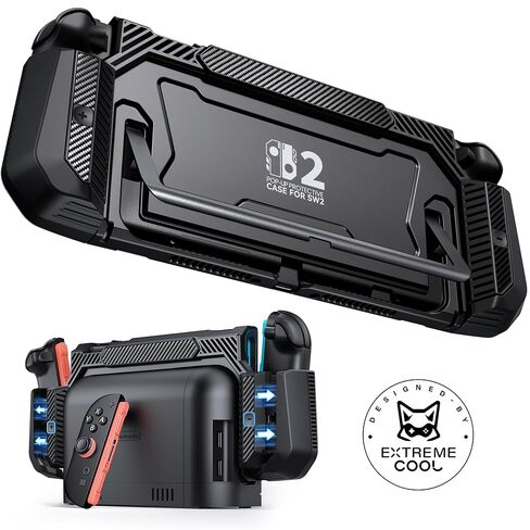for Switch 2 Dockable Case,[Easy Pop-up Joy-Con Quick Release][Kickstand Compatible]Hard Shell for Switch 2 Console,Protective Cover with Ergonomic Grip,Military-Grade Protection in Saudi Arabia