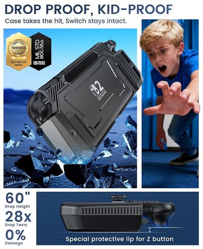 for Switch 2 Dockable Case,[Easy Pop-up Joy-Con Quick Release][Kickstand Compatible]Hard Shell for Switch 2 Console,Protective Cover with Ergonomic Grip,Military-Grade Protection in Saudi Arabia