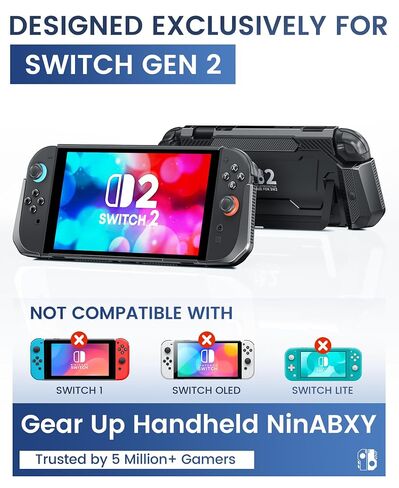 for Switch 2 Dockable Case,[Easy Pop-up Joy-Con Quick Release][Kickstand Compatible]Hard Shell for Switch 2 Console,Protective Cover with Ergonomic Grip,Military-Grade Protection in Saudi Arabia