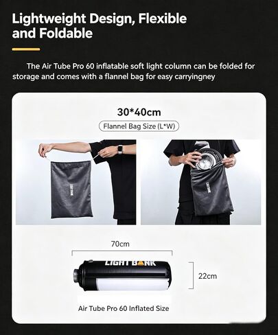 Flynoodle Air Tube Pro 60 Inflatable Softbox with Portable Air Pump, 60cm Fast Setup Bowens Mount, 210° Wide Beam for Flash/LED Light (500W), Lightweight Portable Deep Parabolic Soft Box in Saudi Arabia
