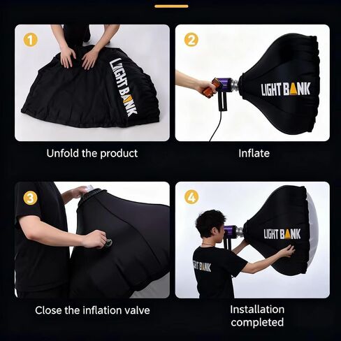 Air Dome Pro 90 Inflatable Soft Box Deep Parabolic Softbox with Portable Air Pump - 30s Setup, 980g Ultra-Light, 500W LED/Flash Compatible w/Bowens Mount, Cinematic Soft Light in Saudi Arabia