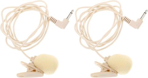 2pcs Portable Clip on Microphone with 3.5mm Right Angle Jack for Tablets and Computers, Universal Compatibility Lavalier Mic for Interview and On-the-go Recording in Kuwait