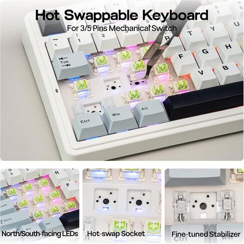 EPOMAKER x Aula F75 Gasket Mechanical Keyboard+NEX Lite Wireless Gaming Mouse w/Screens & RGB Charging Dock in Saudi Arabia