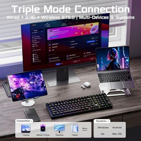 LEOBOG Wireless Keyboard and Mouse Combo, LEOBOG HI98C Pro Wireless Keyboard SC620 Wireless Mouse in Saudi Arabia