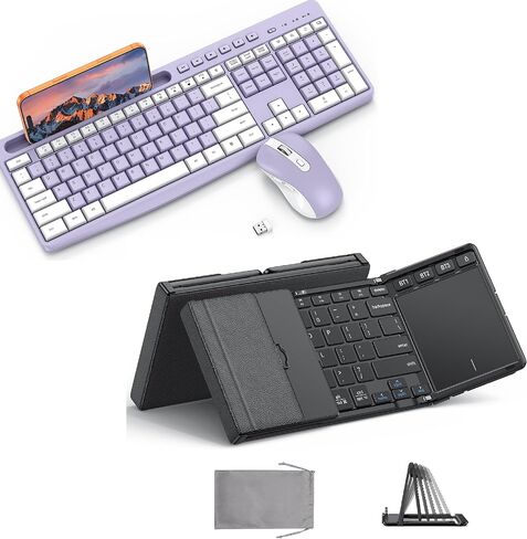 OMOTON Foldable Touchpad Keyboard & 2.4G Wireless Keyboard and Mouse Combo in Kuwait